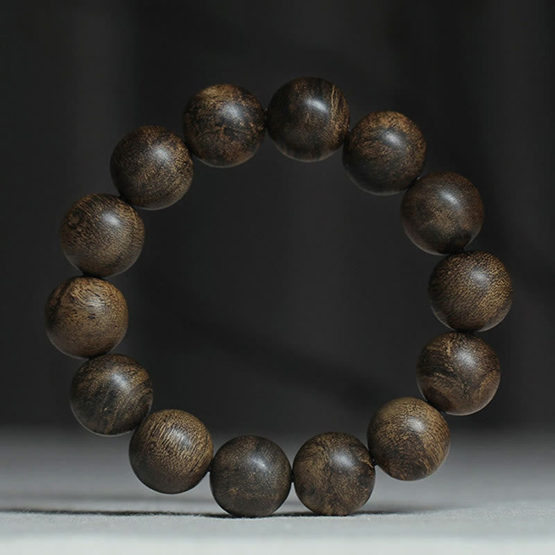 Bracelet en bois d'agar de 16 mm, symbole de la paix et de la force, de Hoi An, Vietnam