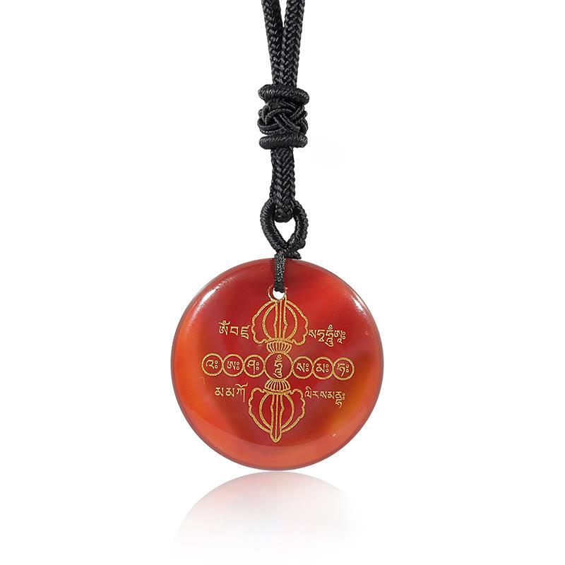 Collier d'obsidienne Vajra Dorje pour l'épanouissement spirituel