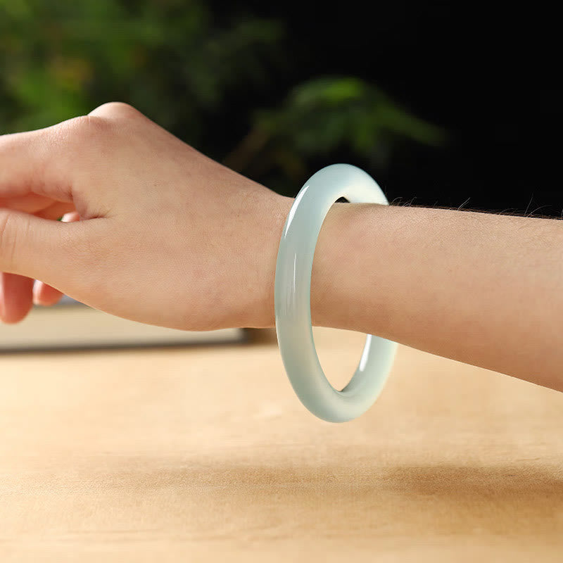 Bracelet Équilibre Émotionnel en Calcédoine Bleue 54-55 mm