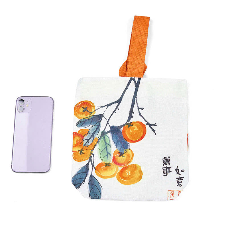 Sac à main en toile kaki avec symbolisme spirituel pour la prospérité