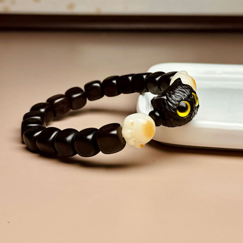 Bracelet de paix en bois d'ébène Bodhi Seed pour chat 14-16 cm