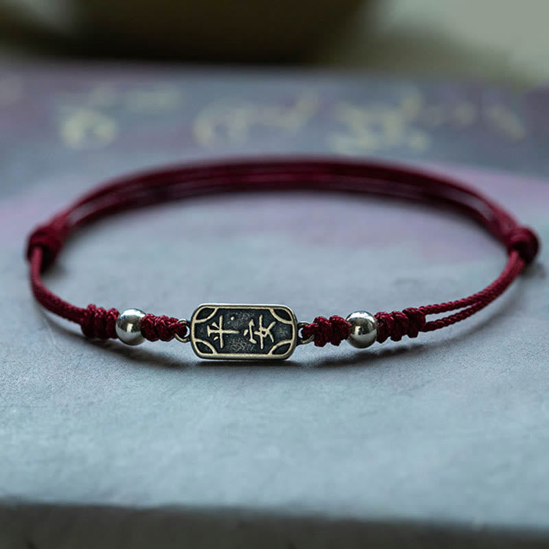 925 Sterling Silver Red String Bracelet for Peace & Joy