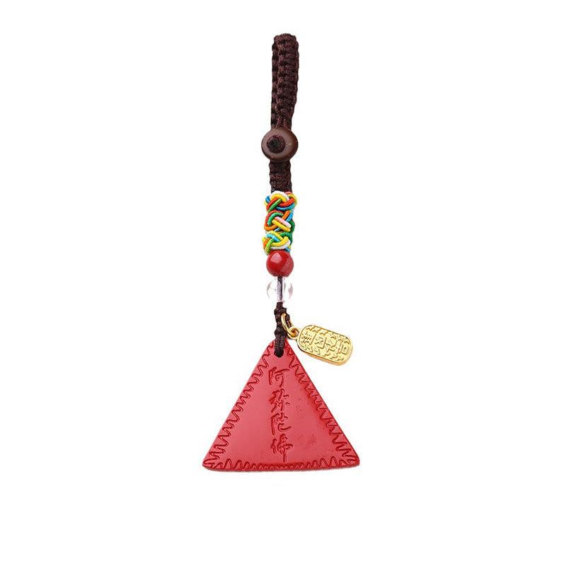 Porte-clés Talisman Triangle Cinabre pour la Protection Spirituelle