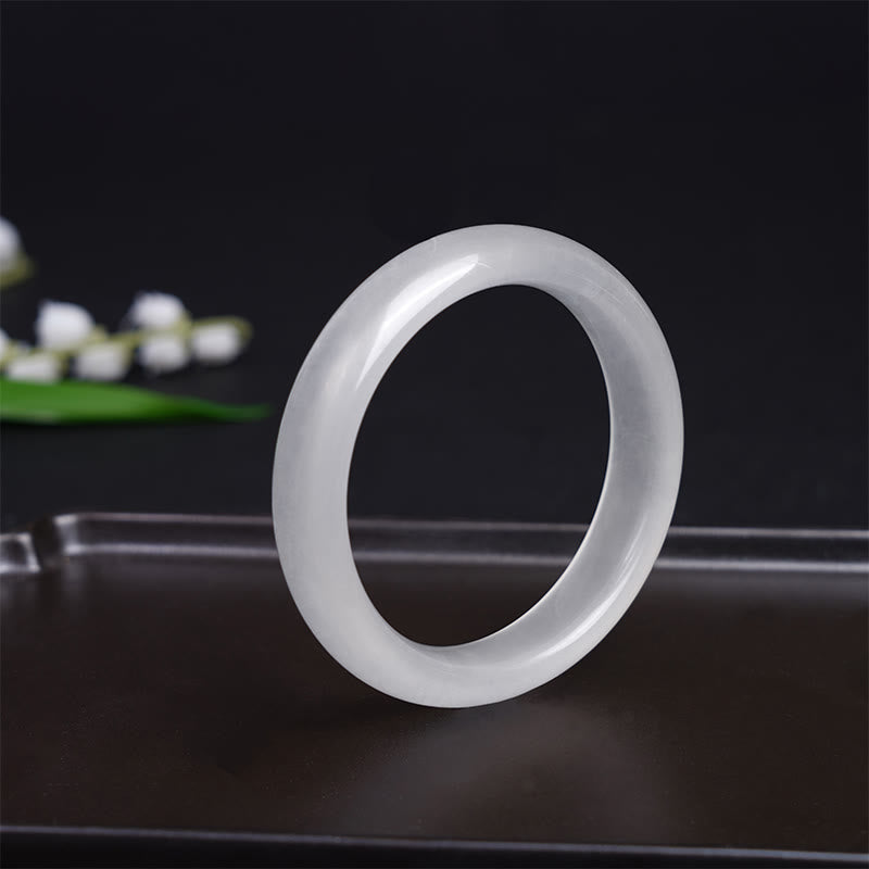 Bracelet jonc en jade doré et soie, 58 mm, pour la richesse et la chance