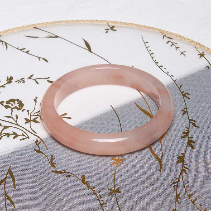 Bracelet porte-bonheur en jade de soie rose doré 54-56 mm