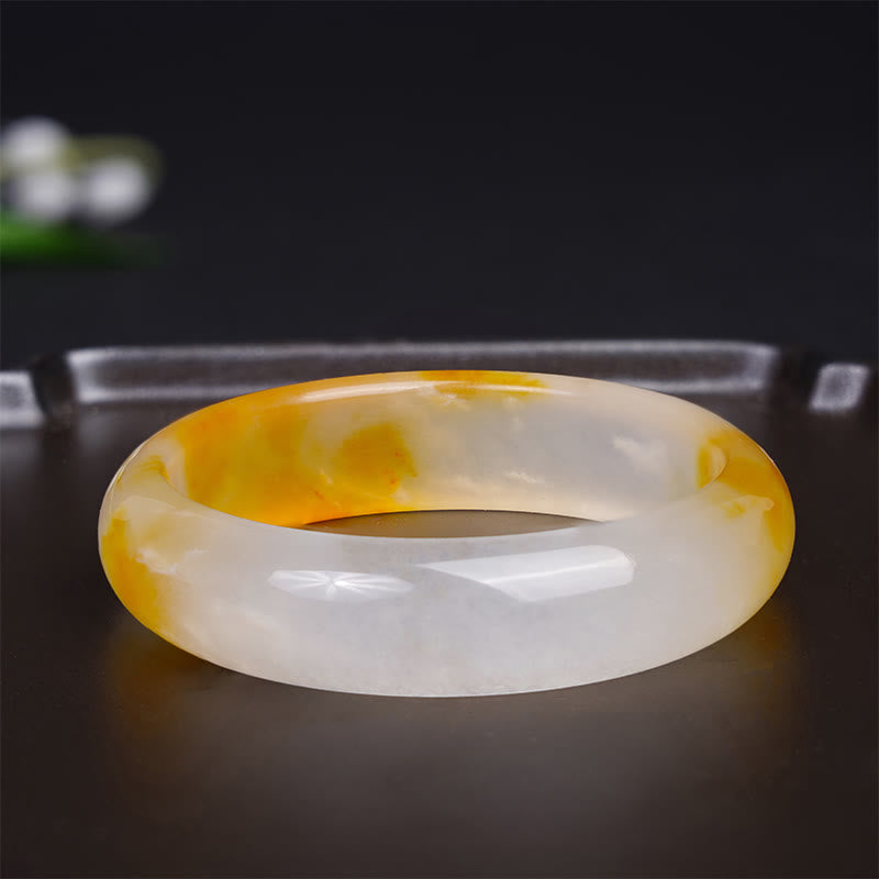 Bracelet d'harmonie en calcédoine jaune de 54 mm pour la positivité