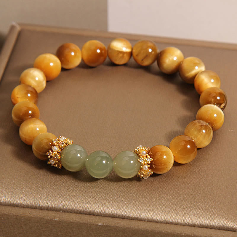 Tiger Eye Jade Courage Bracelet for Courage & Balance