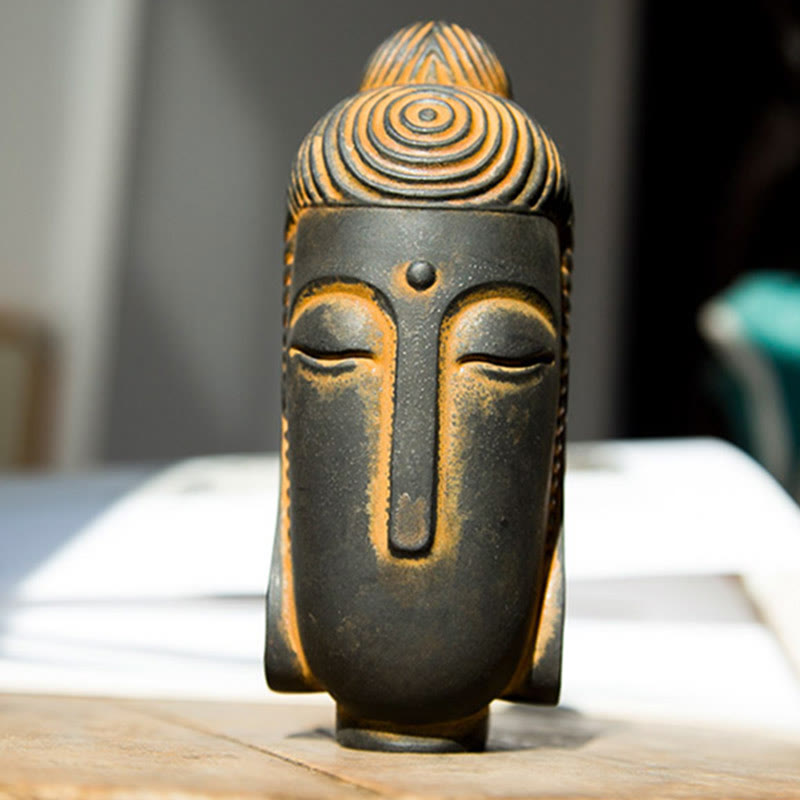 Statue de Bouddha méditant 15 cm Poudre de fer Rouille Résine