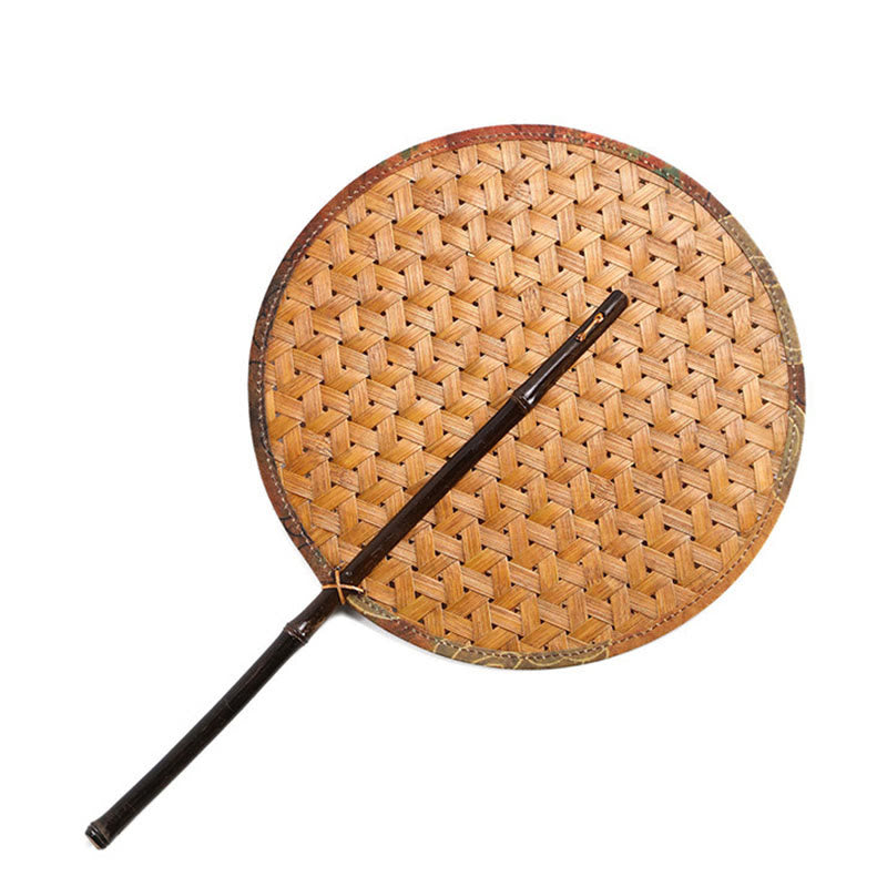 Handmade Bamboo Chinese Folding Fan | Retro Long Handle Fan