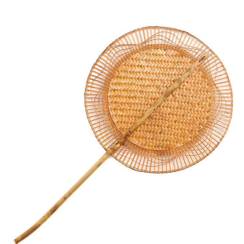 Handmade Bamboo Chinese Folding Fan | Retro Long Handle Fan