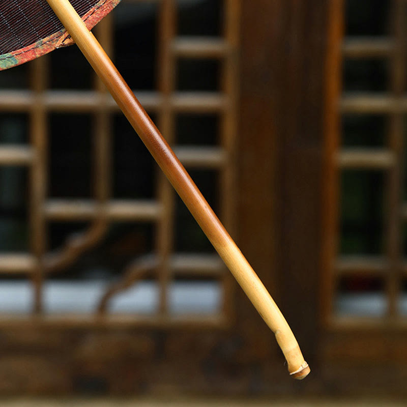 Handmade Bamboo Chinese Folding Fan | Retro Long Handle Fan