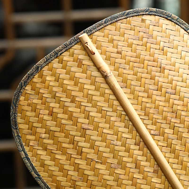 Handmade Bamboo Chinese Folding Fan | Retro Long Handle Fan