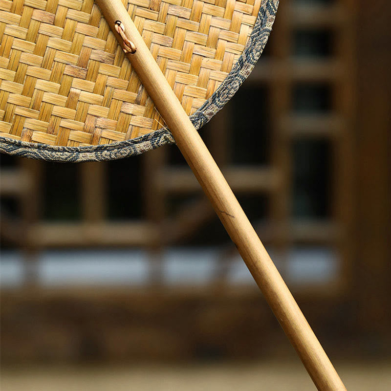Handmade Bamboo Chinese Folding Fan | Retro Long Handle Fan