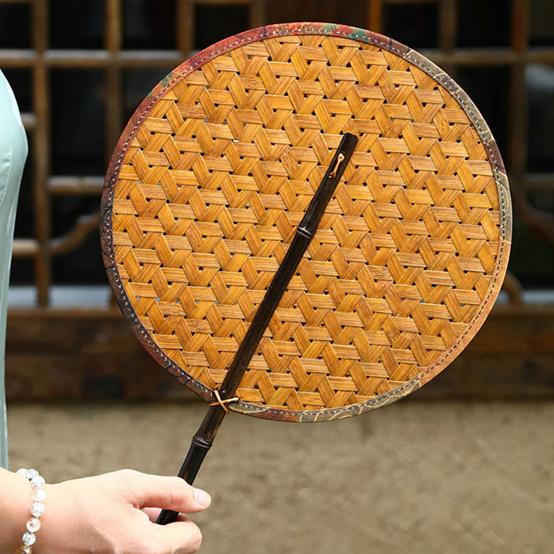 Handmade Bamboo Chinese Folding Fan | Retro Long Handle Fan