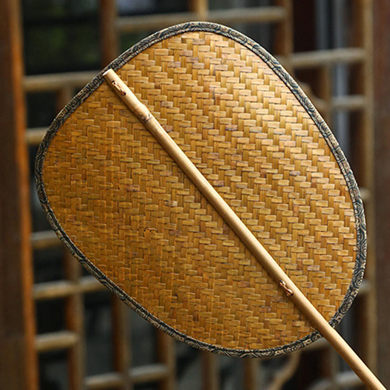 Handmade Bamboo Chinese Folding Fan | Retro Long Handle Fan