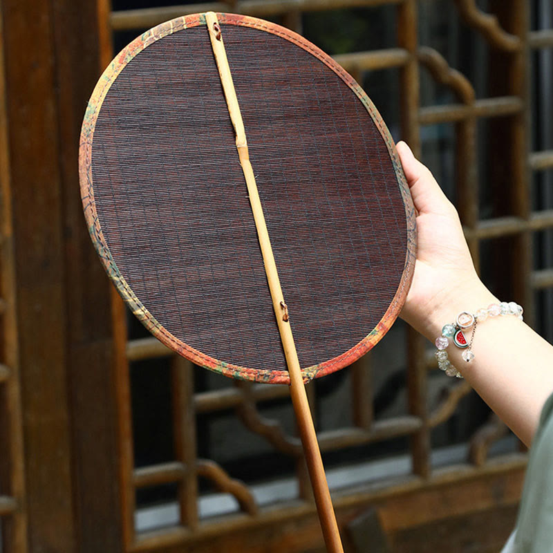 Handmade Bamboo Chinese Folding Fan | Retro Long Handle Fan