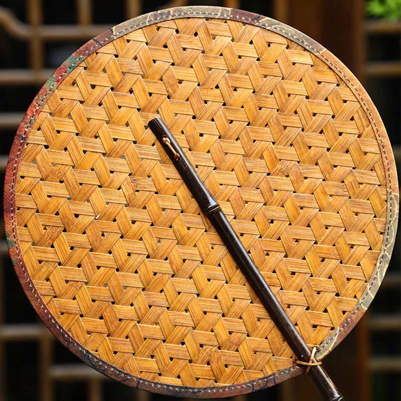 Handmade Bamboo Chinese Folding Fan | Retro Long Handle Fan