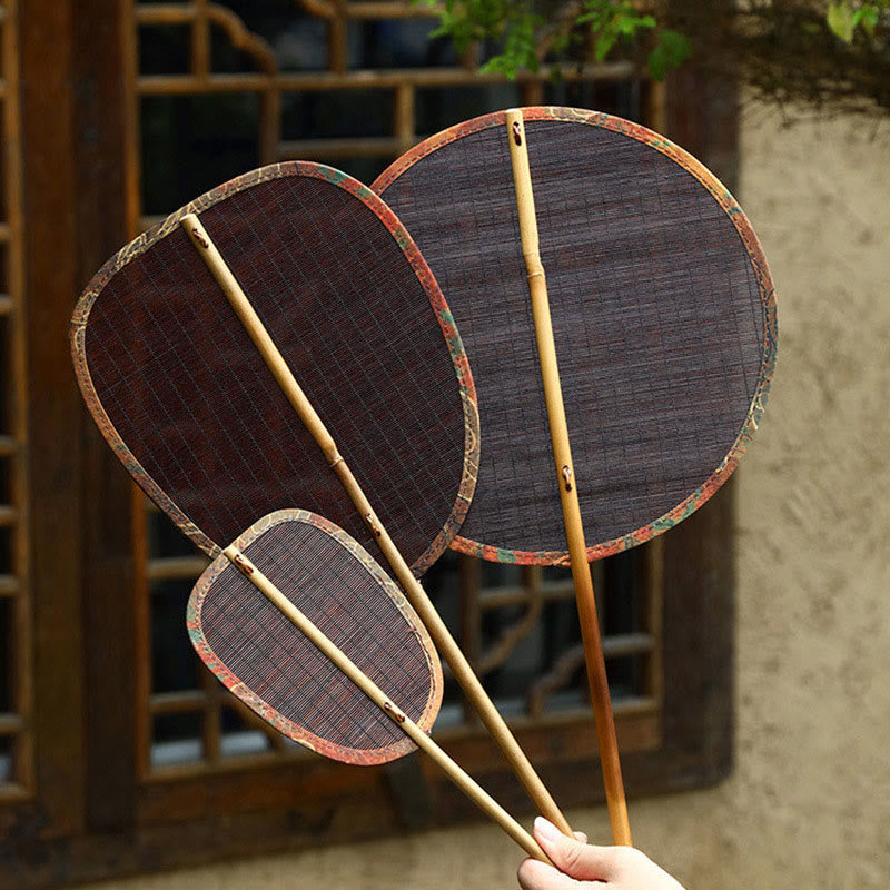 Handmade Bamboo Chinese Folding Fan | Retro Long Handle Fan