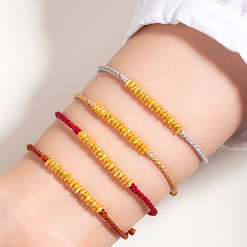 Handmade 999 Gold Protection Red String Braided Bracelet Unisex