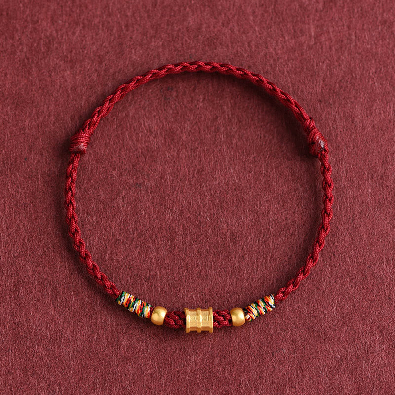 999 Gold Bucket Shape Braided Rope Bracelet for Luck
