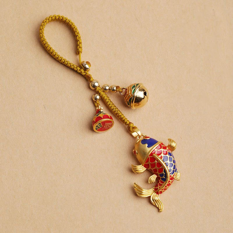 Koi Fish Hollow Bell Key Chain for Wealth & Prosperity