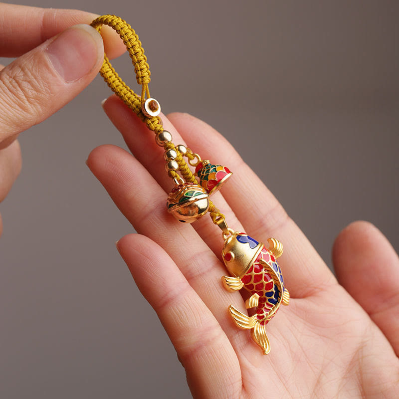 Koi Fish Hollow Bell Key Chain for Wealth & Prosperity