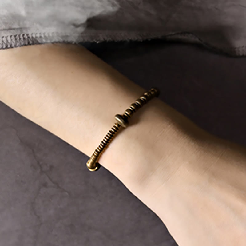 Bracelet spirituel en laiton et cuivre pour l'équilibre et la guérison