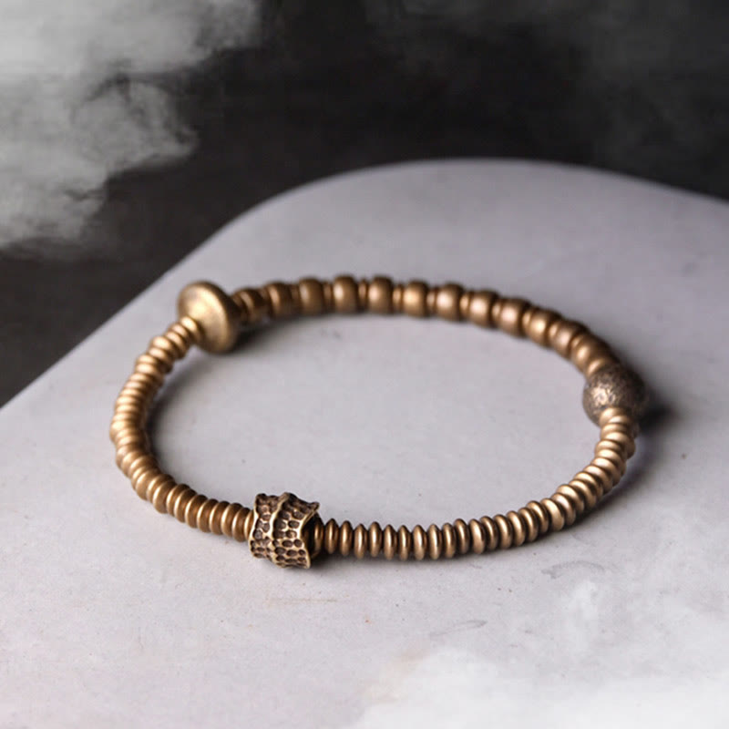 Bracelet spirituel en laiton et cuivre pour l'équilibre et la guérison