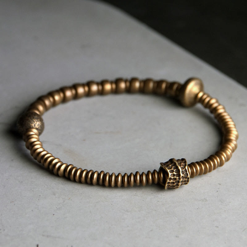 Bracelet spirituel en laiton et cuivre pour l'équilibre et la guérison