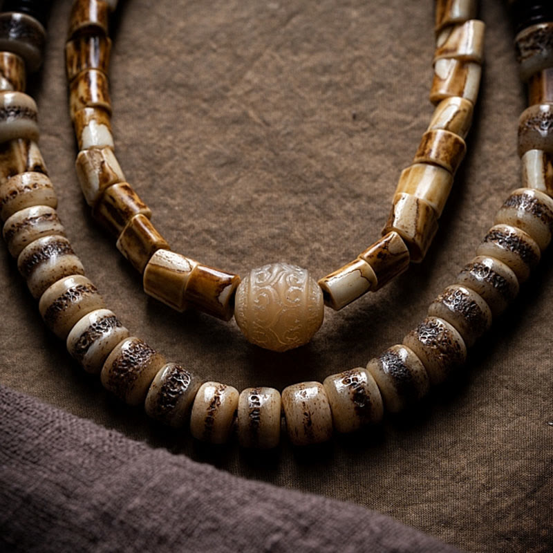 Unisex Deer Bone Yak Bone Spiritual Balance Bracelet