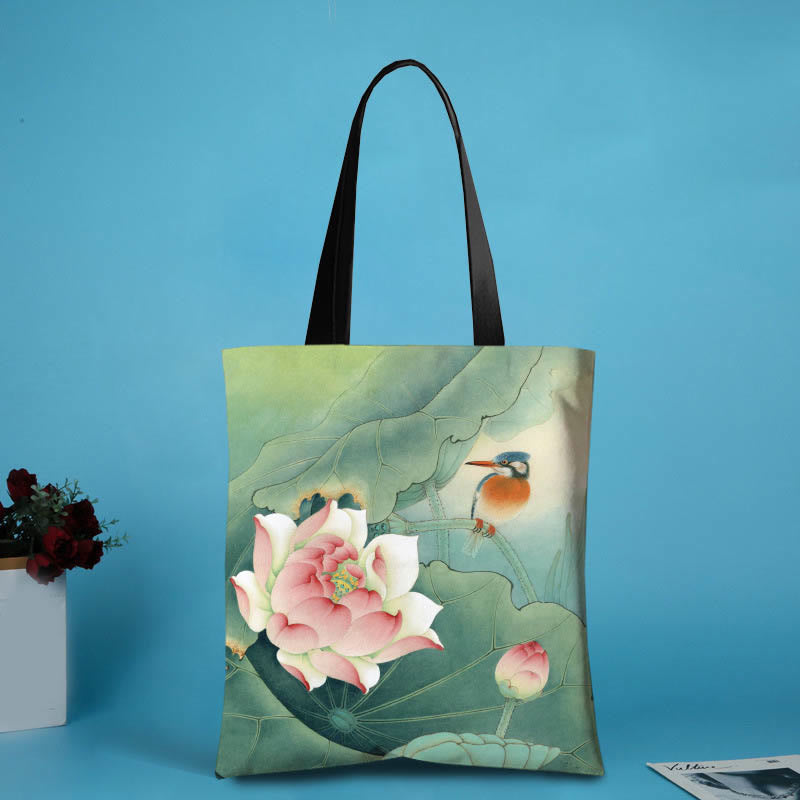 Sac de yoga en toile Ink Lotus Koi Fish | Sons de guérison