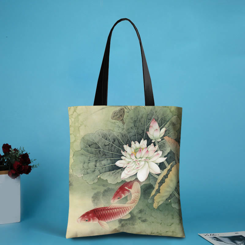 Sac de yoga en toile Ink Lotus Koi Fish | Sons de guérison