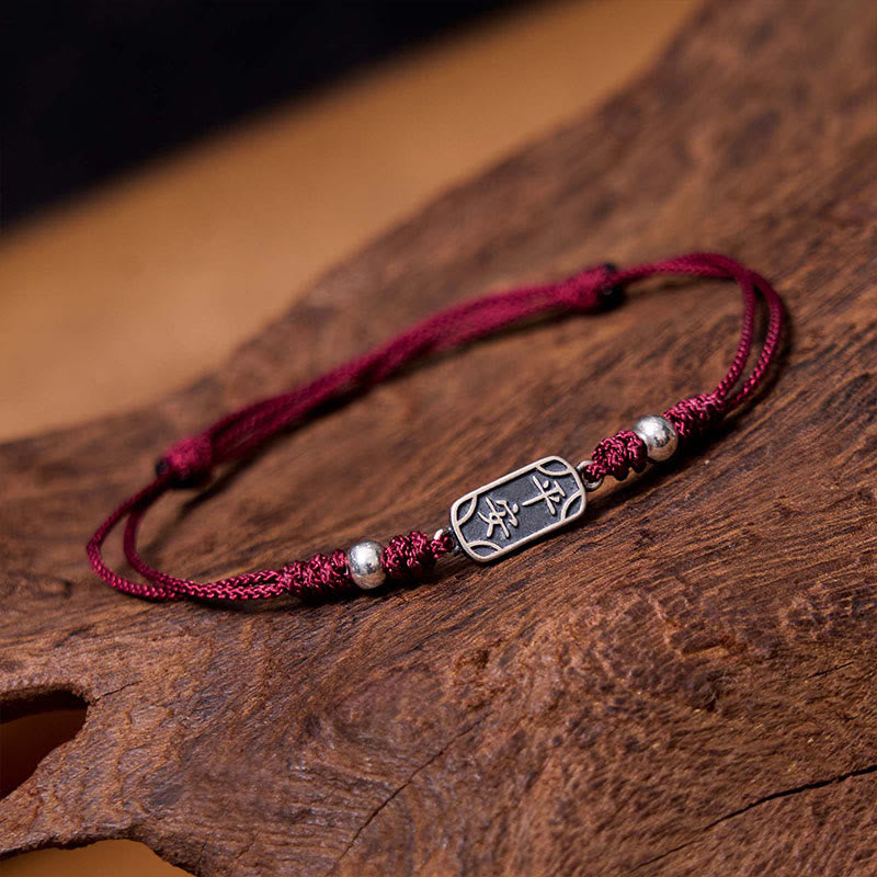 925 Sterling Silver Red String Bracelet for Peace & Joy