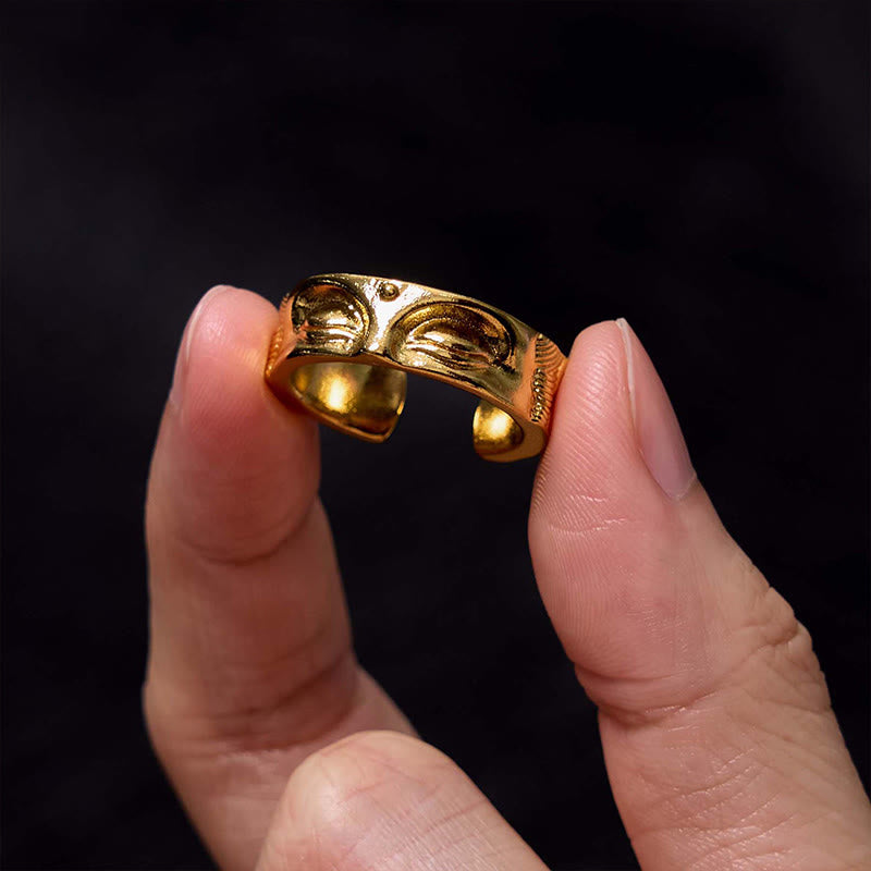 Copper Buddha Ring Adjustable | Meditation & Serenity
