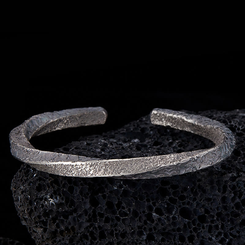 Sterling Silver Möbius Loop Spiritual Cuff Bracelet 18cm