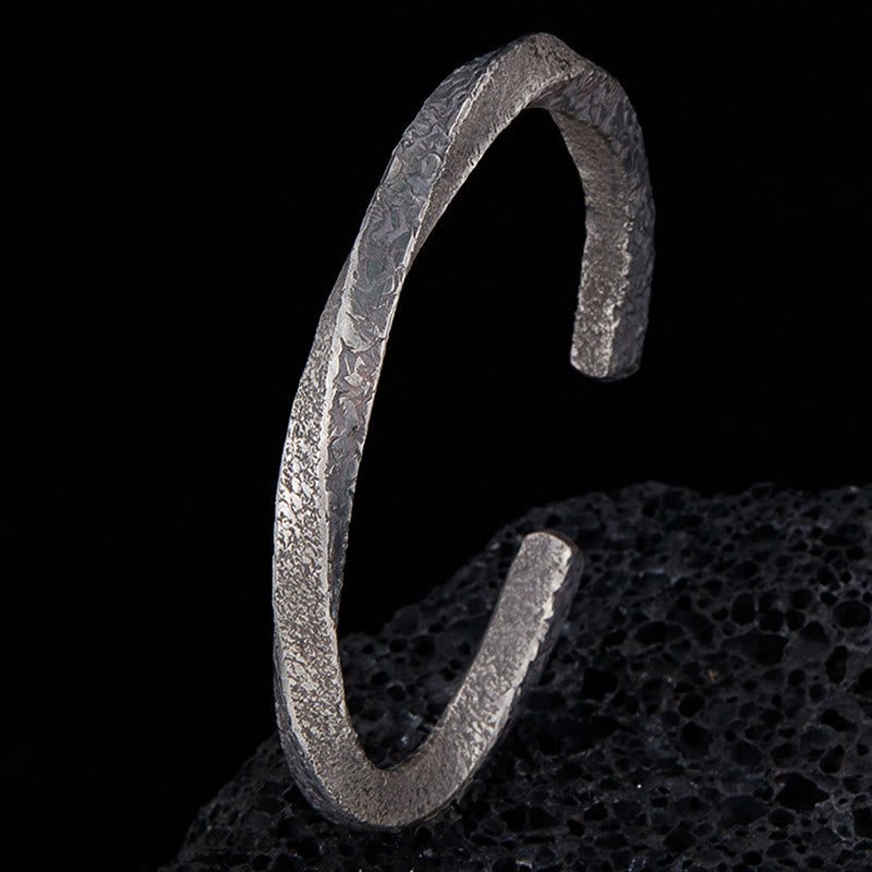 Sterling Silver Möbius Loop Spiritual Cuff Bracelet 18cm