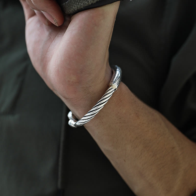 999 Sterling Silver Om Mani Padme Hum Protection Bracelet