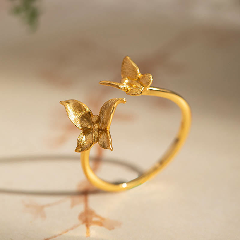 Bague d'amour papillon en argent sterling 925 pour l'équilibre spirituel