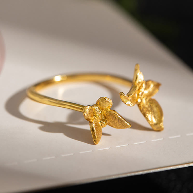 Bague d'amour papillon en argent sterling 925 pour l'équilibre spirituel