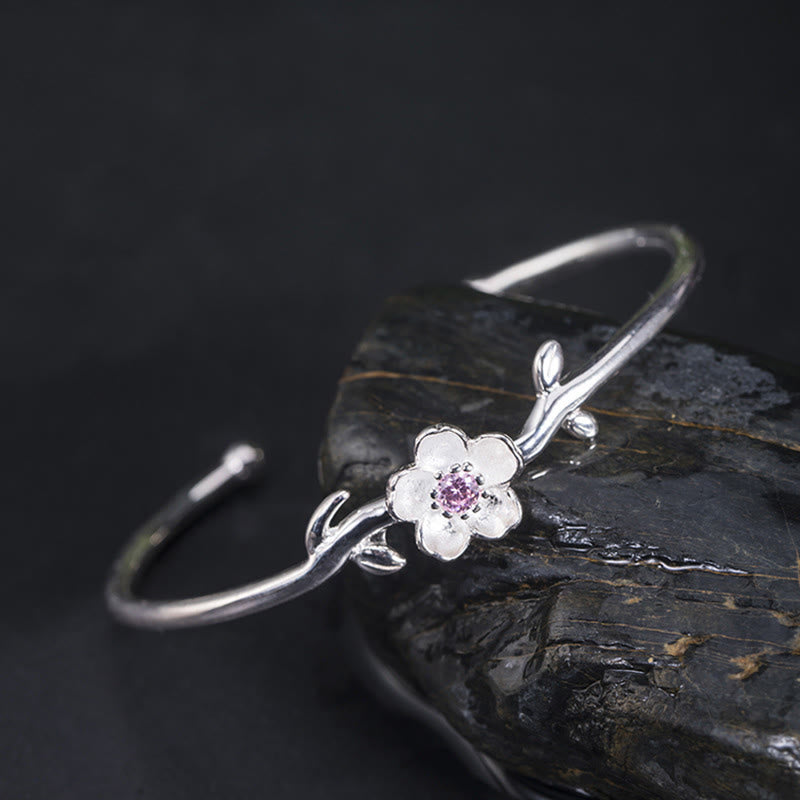 925 Sterling Silver Cherry Blossom Luck Spiritual Bracelet