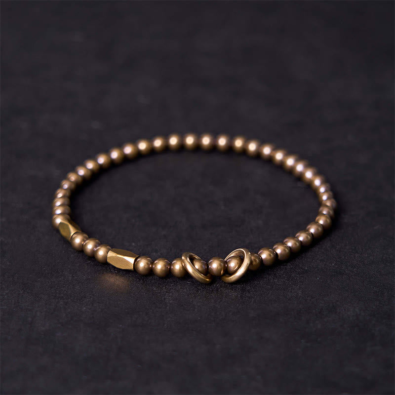 Bracelet couple en cuivre et laiton pour la richesse et les soins personnels