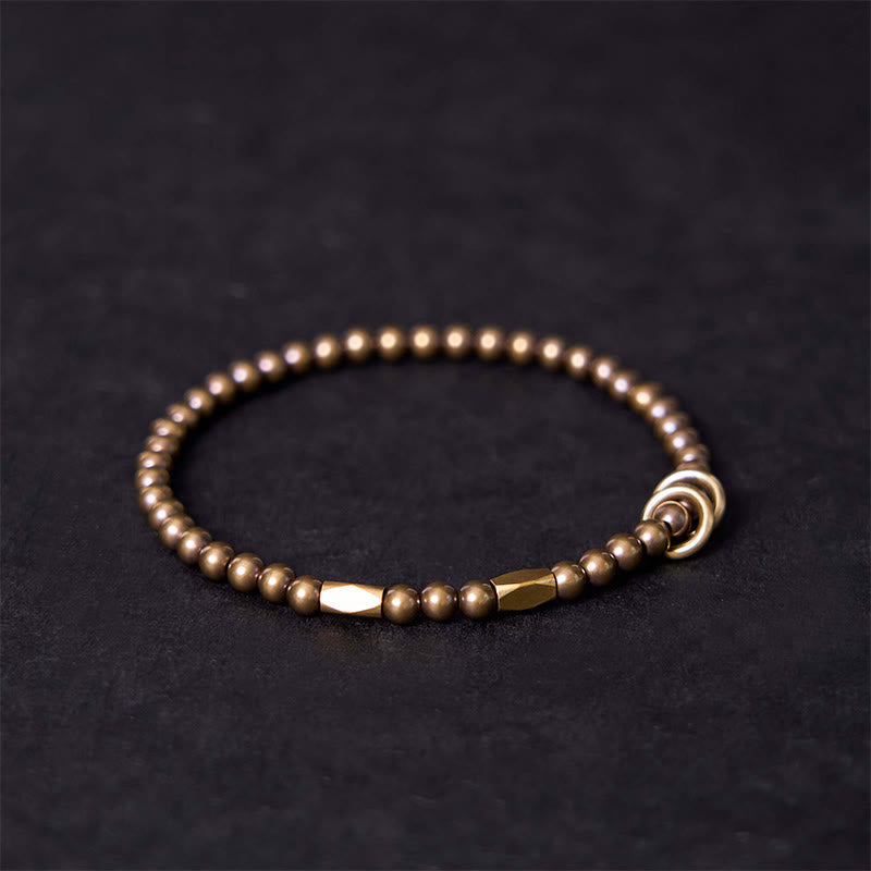 Bracelet couple en cuivre et laiton pour la richesse et les soins personnels