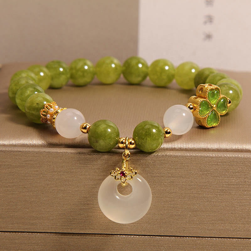 8mm Green Tourmaline Peace Buckle Spiritual Bracelet