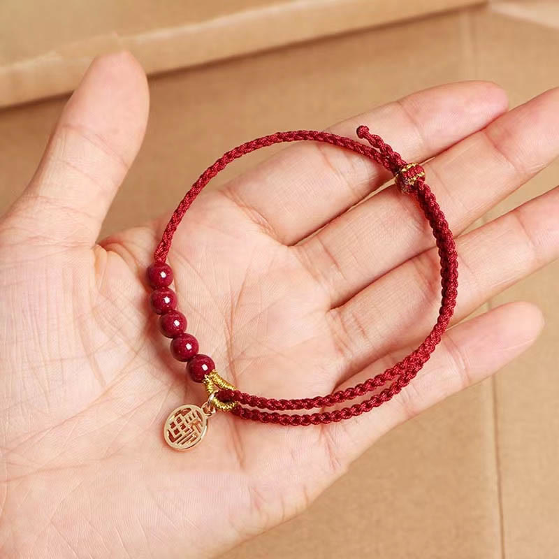 Bracelet de bénédiction du personnage Cinnabar Fu avec cordon rouge