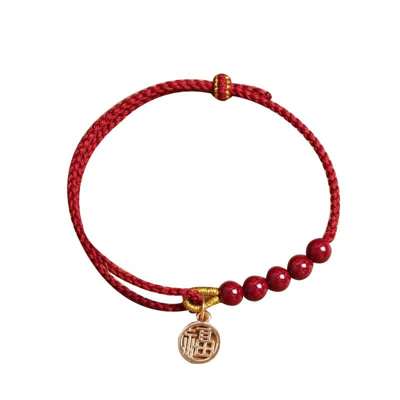 Bracelet de bénédiction du personnage Cinnabar Fu avec cordon rouge