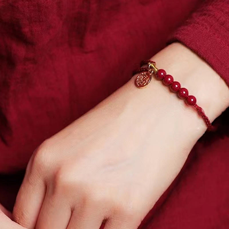 Bracelet de bénédiction du personnage Cinnabar Fu avec cordon rouge