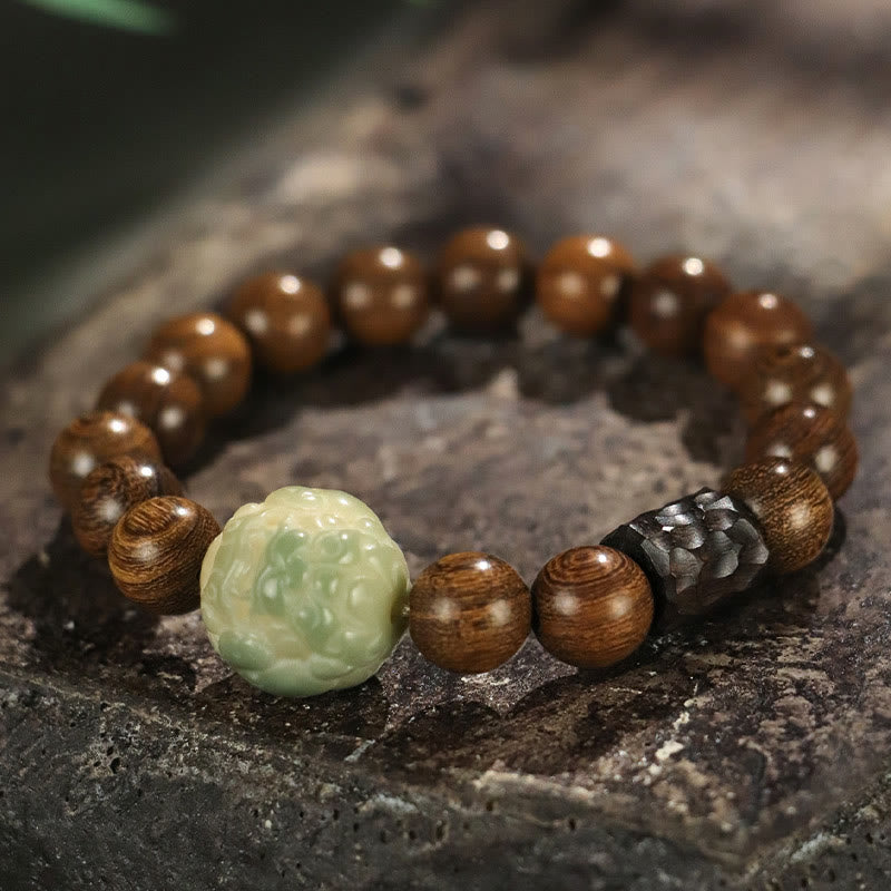 Pixiu Bracelet with Sandalwood & Bodhi Seed for Protection