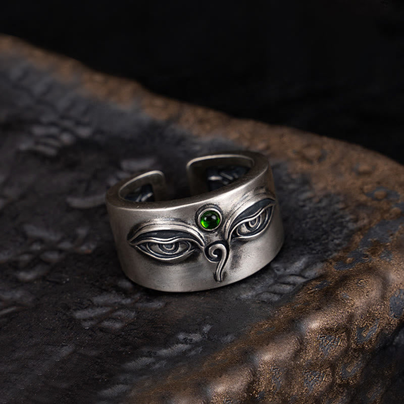 925 Sterling Silver Bodhisattva Tara Calm Adjustable Ring