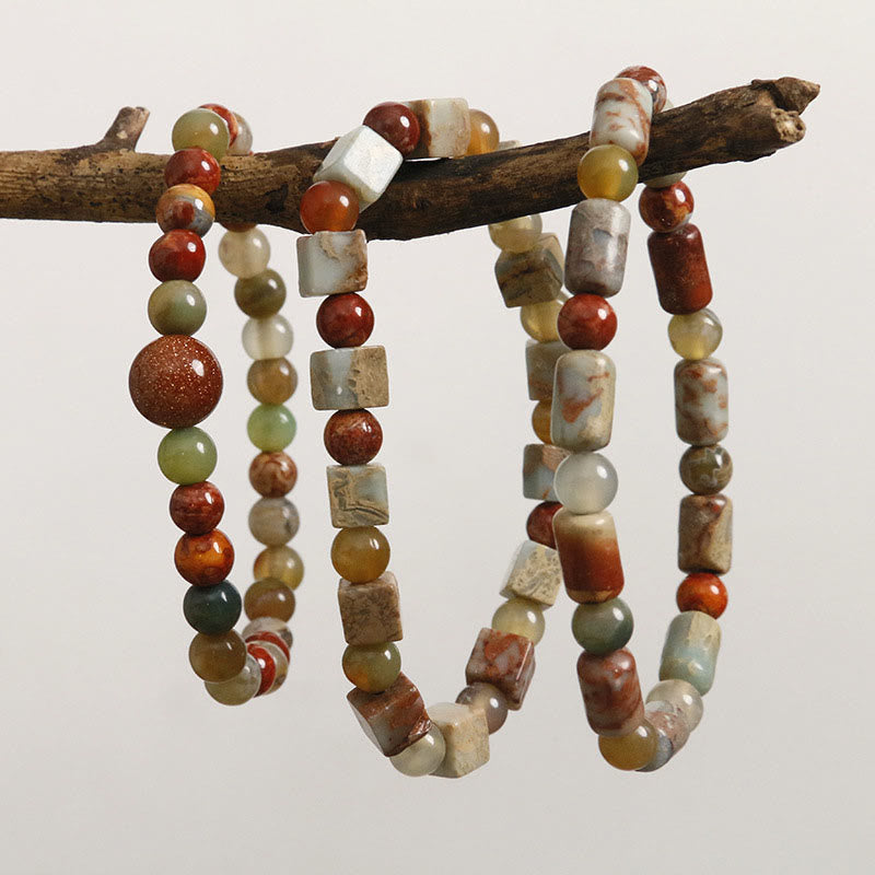 Bracelet unisexe en agate rouge et pierre de Shoushan, symbole de paix et de bénédiction