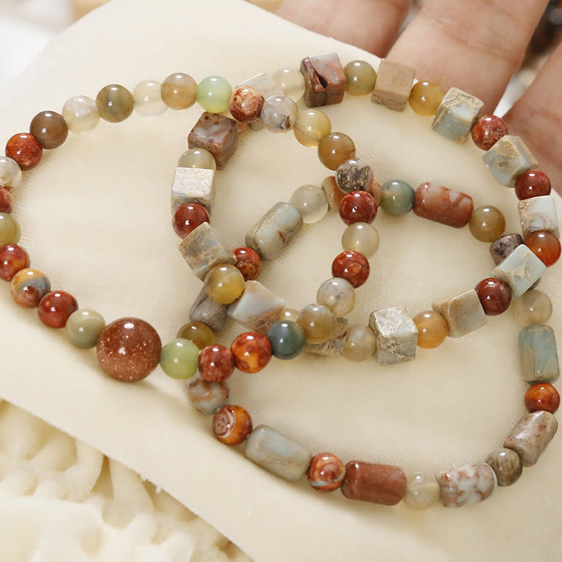 Bracelet unisexe en agate rouge et pierre de Shoushan, symbole de paix et de bénédiction
